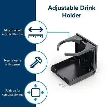 Camco Adjustable Camper Drink Holder for All Travel Needs