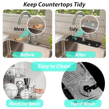 Durable Silicone Kitchen Sink Splash Guard for Clean Counters