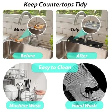 Durable Silicone Kitchen Sink Splash Guard for Clean Counters