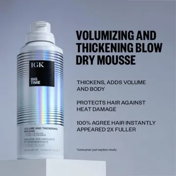 IGK Big Time Volume Hair Mousse Lightweight Thickening Formula