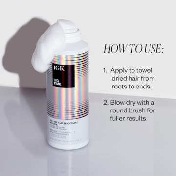IGK Big Time Volume Hair Mousse Lightweight Thickening Formula