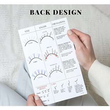 BELLEMORY Lash Mapping Chart - Eyelash Extension Beginner Training and Practice Chart, Eyelash Extension Curl and Diameter Sheet for Lash Kit (1 PC Beginner Lash Map Chart)