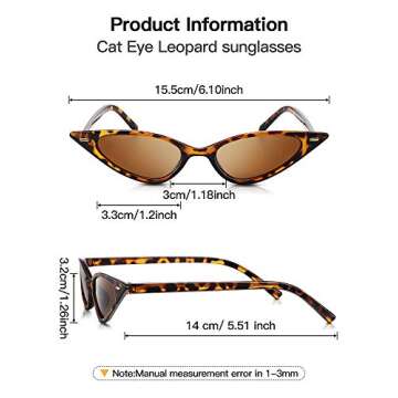 Frienda Vintage Cat Eye Leopard Sunglasses Retro Cat Eye Sunglasses for Women Men Classic Retro Designer Style Leopard (Brown)