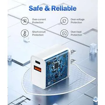 Dual-Port 20W USB-C Fast Charger Block for Apple Devices