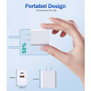 Dual-Port 20W USB-C Fast Charger Block for Apple Devices