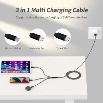 IDISON 3 in 1 Multi Charging Cable - Fast, Durable & Universal