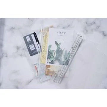 Moterm 2 PCs Page Lifter(Transparent Separator), 1 PC Bookmark Ruler, 1 PC PVC Storage Card Holder and 1 PC Zipper Bag for A5 Planner