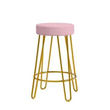 Stylish Velvet Bar Stools with Gold Legs - Set of 2