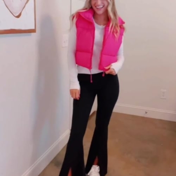 Shiyifa Women's Cropped Puffer Vest - Stylish & Versatile