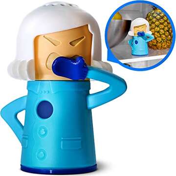 Angry Mama Steaming Mama Cleaning Microwave Oven Mom And Chilly Mama Fridge And Freezer Odor Absorber Cleaning Equipment Tool High Temperature Steam Clean 2psc (Mikrowave And Fridge)