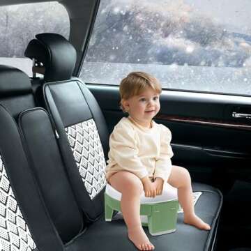 MCGMITT Portable Potty for Kids Travel - Foldable Training Toilet Chair for Toddler Girls with Storage Bags, Potty Training Toilet for Outdoor and Indoor Easy to Clean(Green)