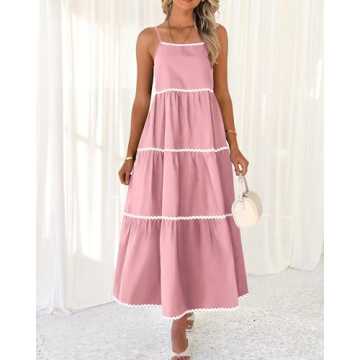 BTFBM Boho Summer Dresses 2025 Spaghetti Strap Sundress