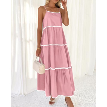 BTFBM Boho Summer Dresses 2025 Spaghetti Strap Sundress