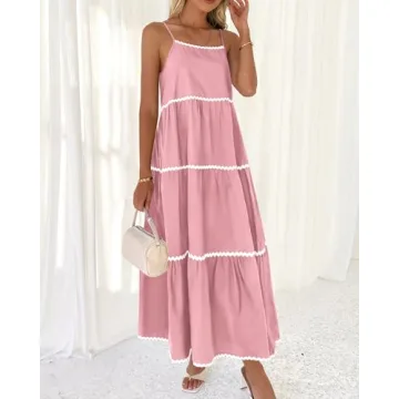 BTFBM Boho Summer Dresses 2025 Spaghetti Strap Sundress