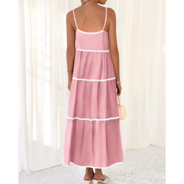 BTFBM Boho Summer Dresses 2025 Spaghetti Strap Sundress