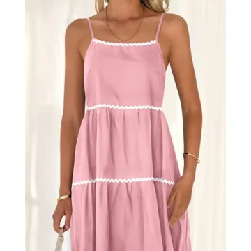 BTFBM Boho Summer Dresses 2025 Spaghetti Strap Sundress