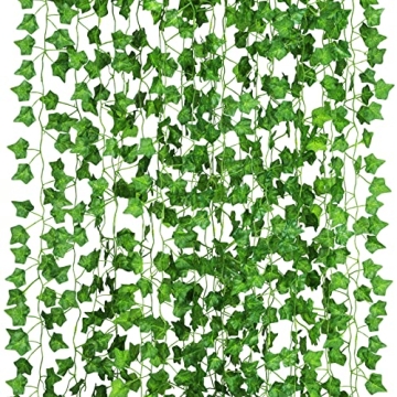 DIAGTREE 12000 Pack 84000 Ft Fake Vines for Wall Room Decor Artificial Ivy Leaves Garland Greenery H...
