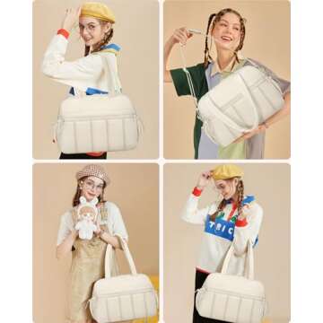 Gym Bag Women Duffle Bag - Travel Bag with Wet Pocket Carry on Weekender Bags for Women Water Resist...