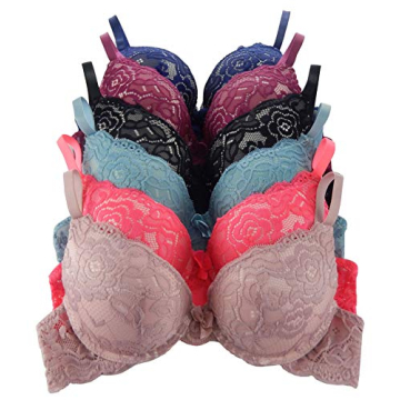 Women Bras 6 Pack Double Pushup Lace Styles 32B-40C