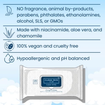 Clean Skin Club XL Premium Face Wipes for All Skin Types