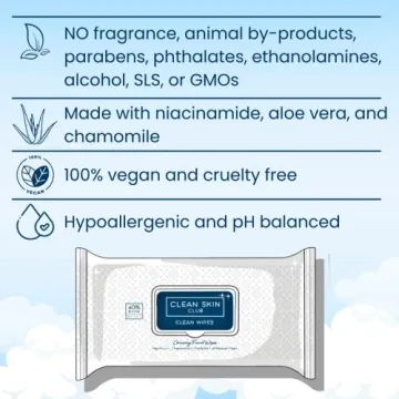 Clean Skin Club XL Premium Face Wipes for All Skin Types