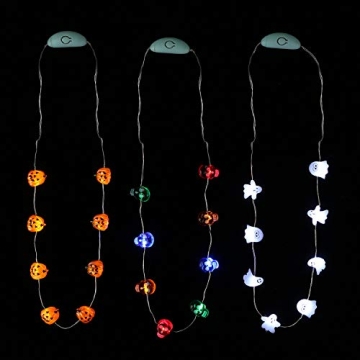 JASHIKA Halloween LED Necklace Set - 3 Fun Designs