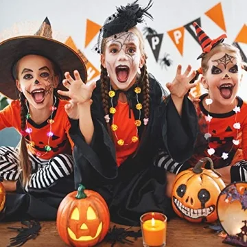 JASHIKA Halloween LED Necklace Set with 3 Designs