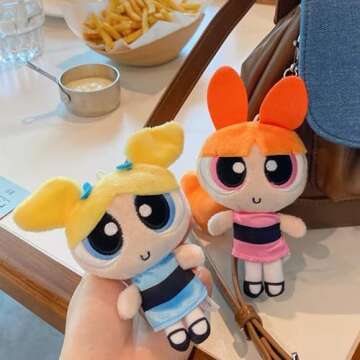 Zgwafdww The Police Girls Bubbes Buttercup and Blossom Stuffed Plush Toy Pendants Backpack Shoulder ...