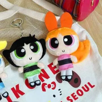 Zgwafdww The Police Girls Bubbes Buttercup and Blossom Stuffed Plush Toy Pendants Backpack Shoulder Bag Plush Doll Birthday and Christmas Gifts for Friends (4.7in 3pcs)…