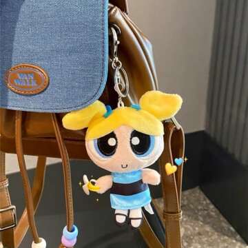 Zgwafdww The Police Girls Bubbes Buttercup and Blossom Stuffed Plush Toy Pendants Backpack Shoulder Bag Plush Doll Birthday and Christmas Gifts for Friends (4.7in 3pcs)…