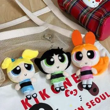 Zgwafdww The Police Girls Bubbes Buttercup and Blossom Stuffed Plush Toy Pendants Backpack Shoulder Bag Plush Doll Birthday and Christmas Gifts for Friends (4.7in 3pcs)…