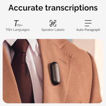 PLAUD NotePin Voice Recorder - AI Notetaker with App Control