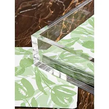 CY craft Acrylic Guest Towel Napkin Holder,Clear Bathroom Paper Hand Towels Storage Tray Modern Buffet Napkin Caddy,Fancy Flat Napkin Holders For Kitchen or Dining Room,9x5.5x2.5 Inch,Pack of 1