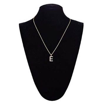 Gold Plated E Initial Pendant Necklace for Women