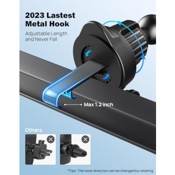 Durable JOYTUTUS Adjustable Metal Phone Holder for Car Vent