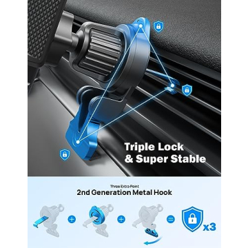 Durable JOYTUTUS Adjustable Metal Phone Holder for Car Vent