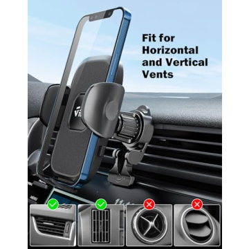 Durable JOYTUTUS Adjustable Metal Phone Holder for Car Vent