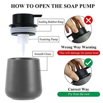 BosilunLife 12 oz Ceramic Foam Soap Dispenser for Home