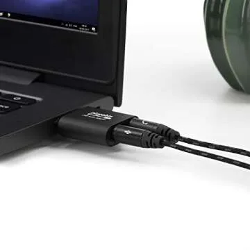 Plugable USB Audio Adapter with 3.5mm Speaker-Headphone and Microphone Jack, Add an External Stereo ...