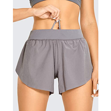CRZ YOGA Women's Lightweight Dolphin Running Shorts 4"