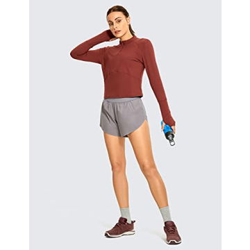 CRZ YOGA Women's Lightweight Dolphin Running Shorts 4"