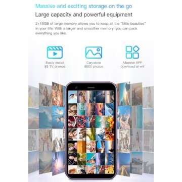 Cutwif Mini Smartphone, Mini Phone Unlocked Cell Phone 3.0 Inch Android 3G Small Mobile Child Phone Quad Core 2G+16G 5.0MP Dual SIM High Definition (Blue)