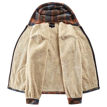 Elesuit Men's Soft Sherpa Lined Fleece Hoodie Orange