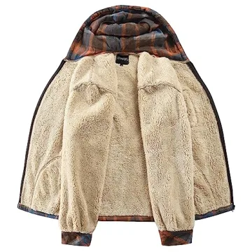 Elesuit Men's Soft Sherpa Lined Fleece Hoodie Orange