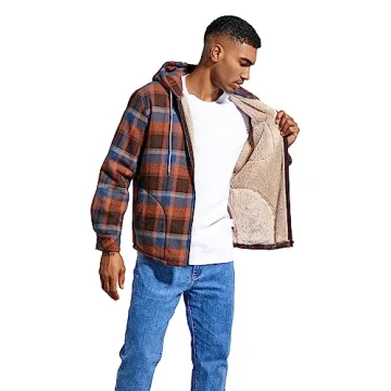 Elesuit Men's Soft Sherpa Lined Fleece Hoodie Orange