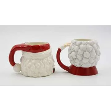 Fine Ceramic Christmas Mr & Mrs. Santa Claus Mugs Set