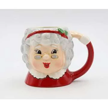 Fine Ceramic Christmas Mr & Mrs. Santa Claus Mugs Set