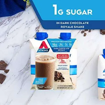 Atkins PLUS Protein-Rich Shakes, Dark Chocolate Royale 8 Count