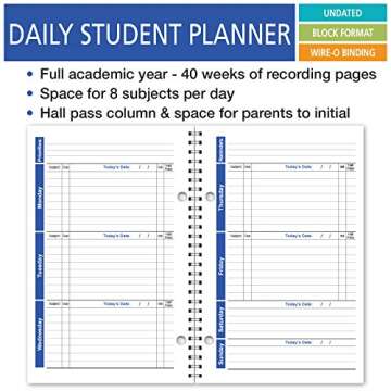 Elan Publishing Company Student Planner - Weekly Overview for Full Year (S85-Blue), 5.5 x 8.5