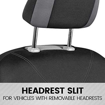 BDK UltraSleek Gray Seat Covers for Cars, Two-Tone Front Seat Covers with Matching Back Car Seat Cover, Made to Fit Most Auto Truck Van SUV, Interior Car Accessories, Car Seat Covers Full Set